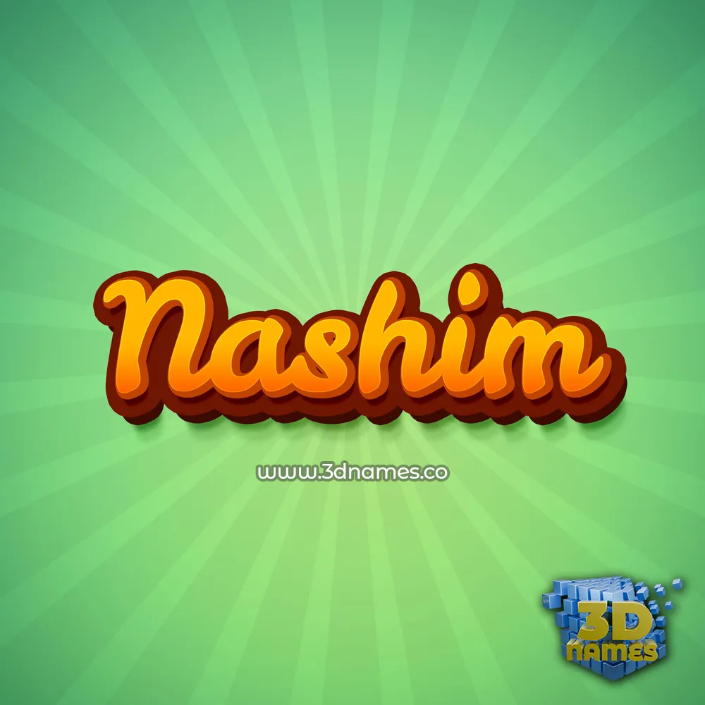 nashim in Green Rays style - 3D name wallpaper