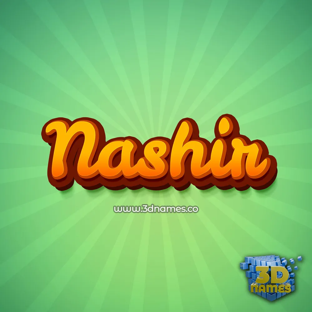 nashir in Green Rays style - 3D name wallpaper