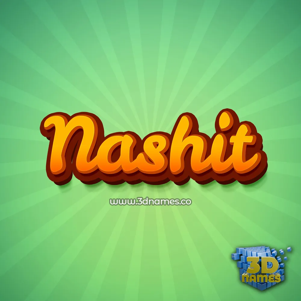 nashit in Green Rays style - 3D name wallpaper