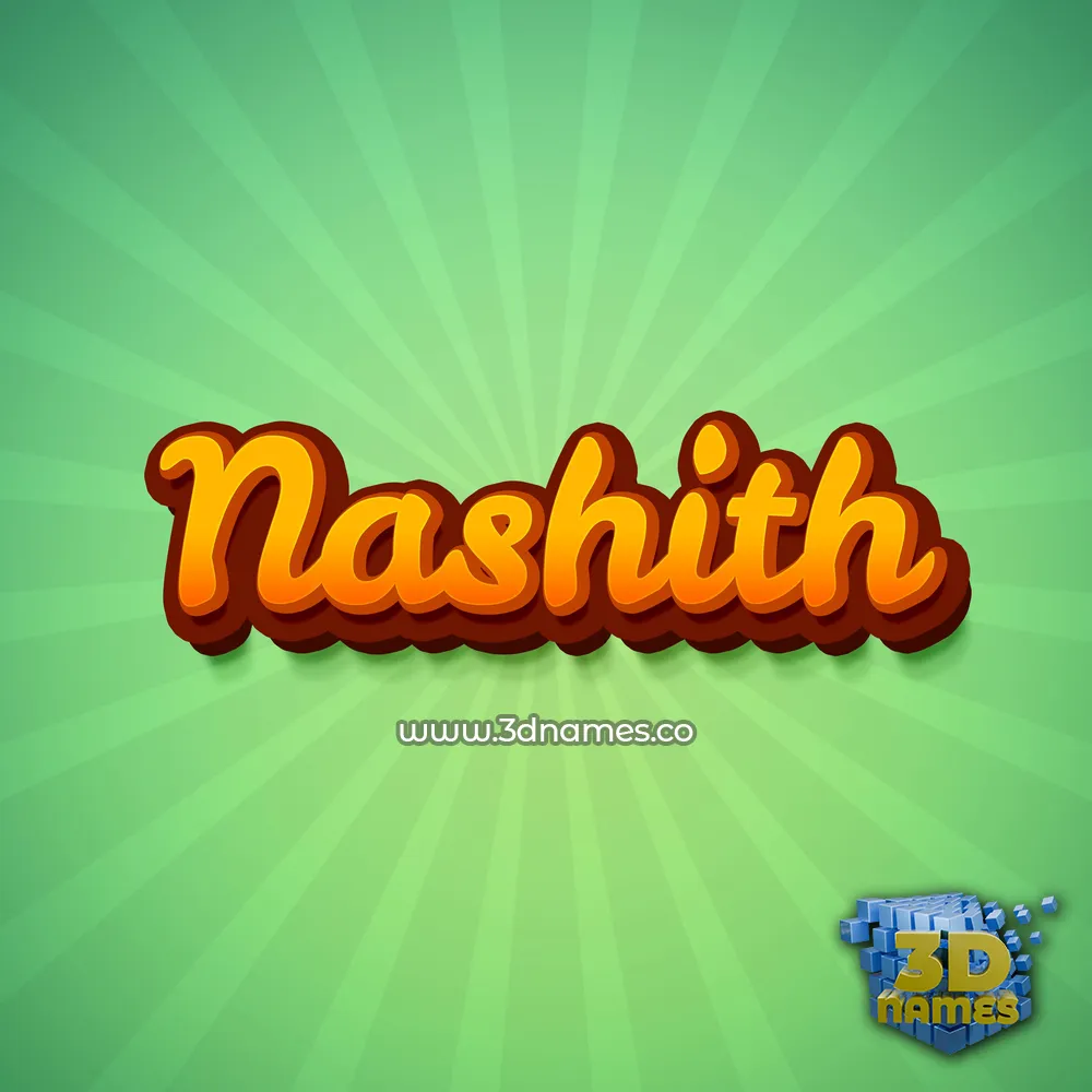 nashith in Green Rays style - 3D name wallpaper