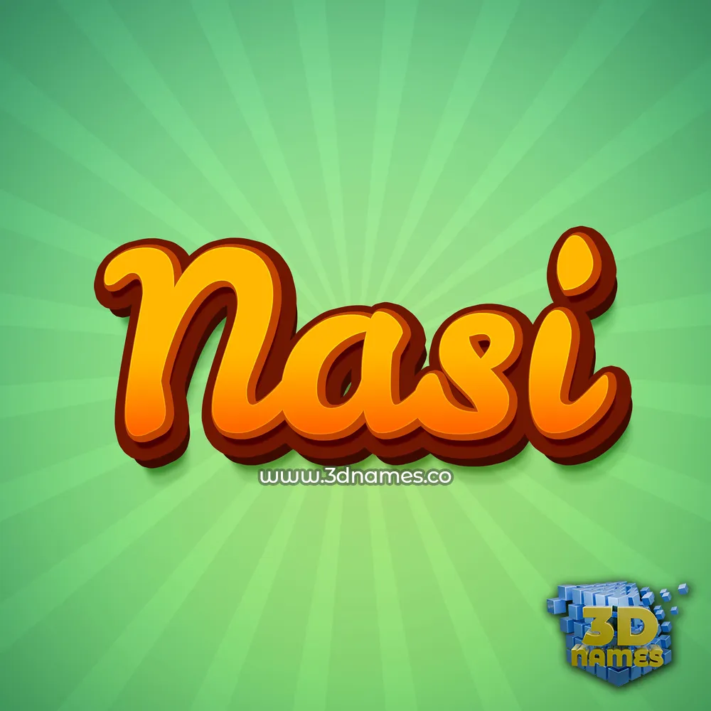 nasi in Green Rays style - 3D name wallpaper