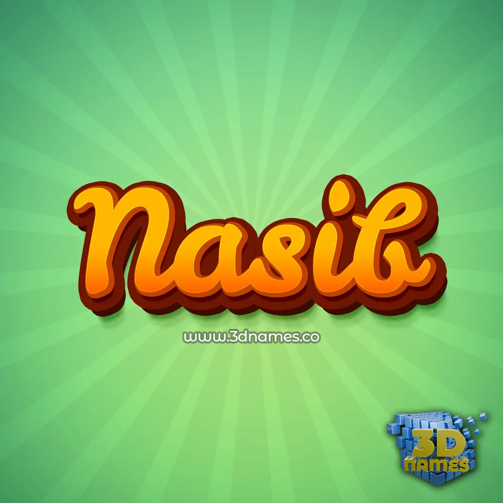 nasib in Green Rays style - 3D name wallpaper