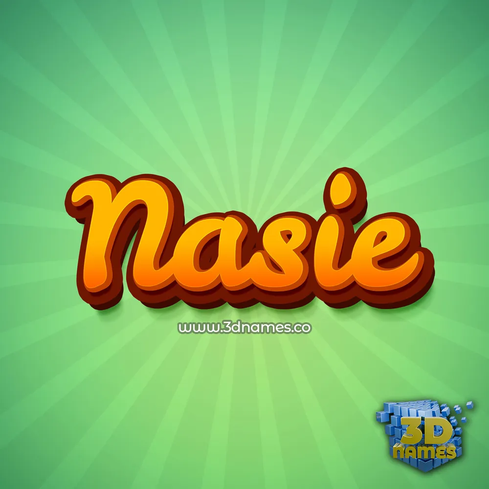 nasie in Green Rays style - 3D name wallpaper