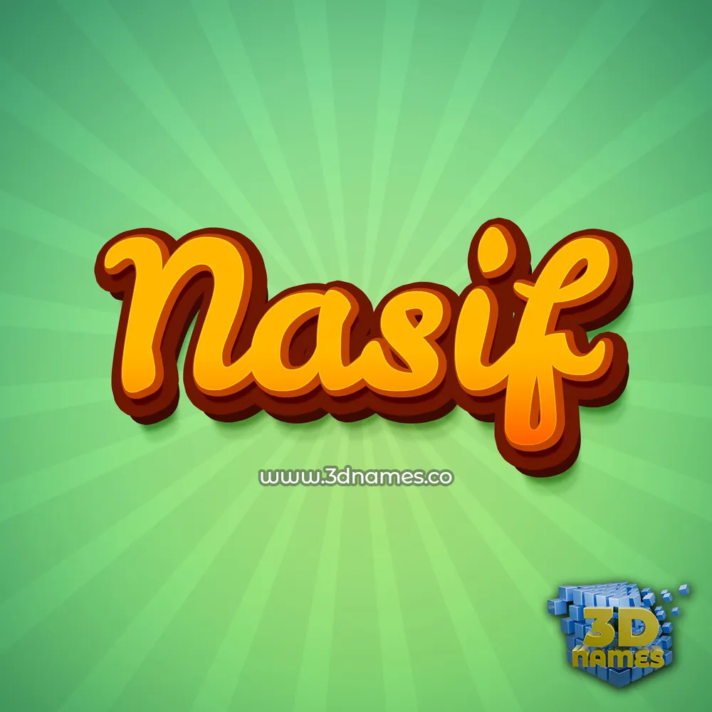 nasif in Green Rays style - 3D name wallpaper