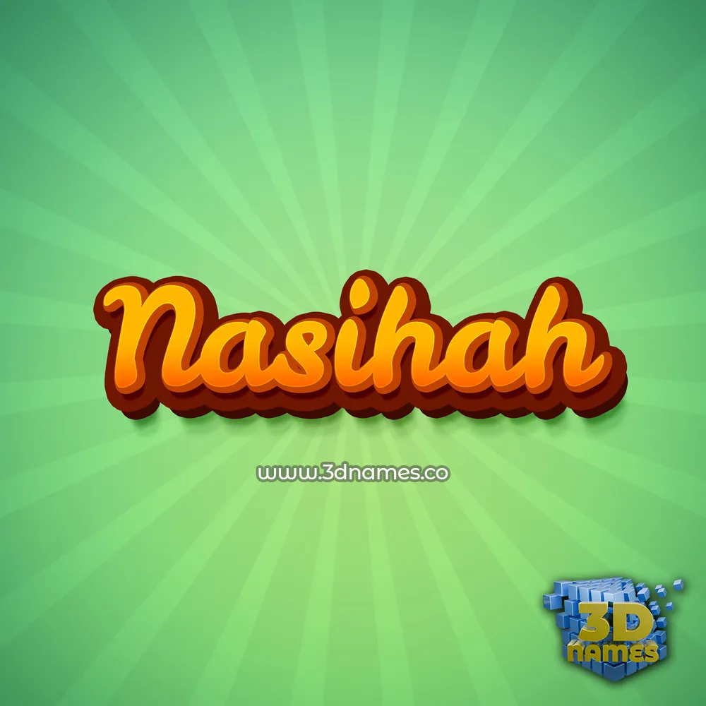 nasihah in Green Rays style - 3D name wallpaper