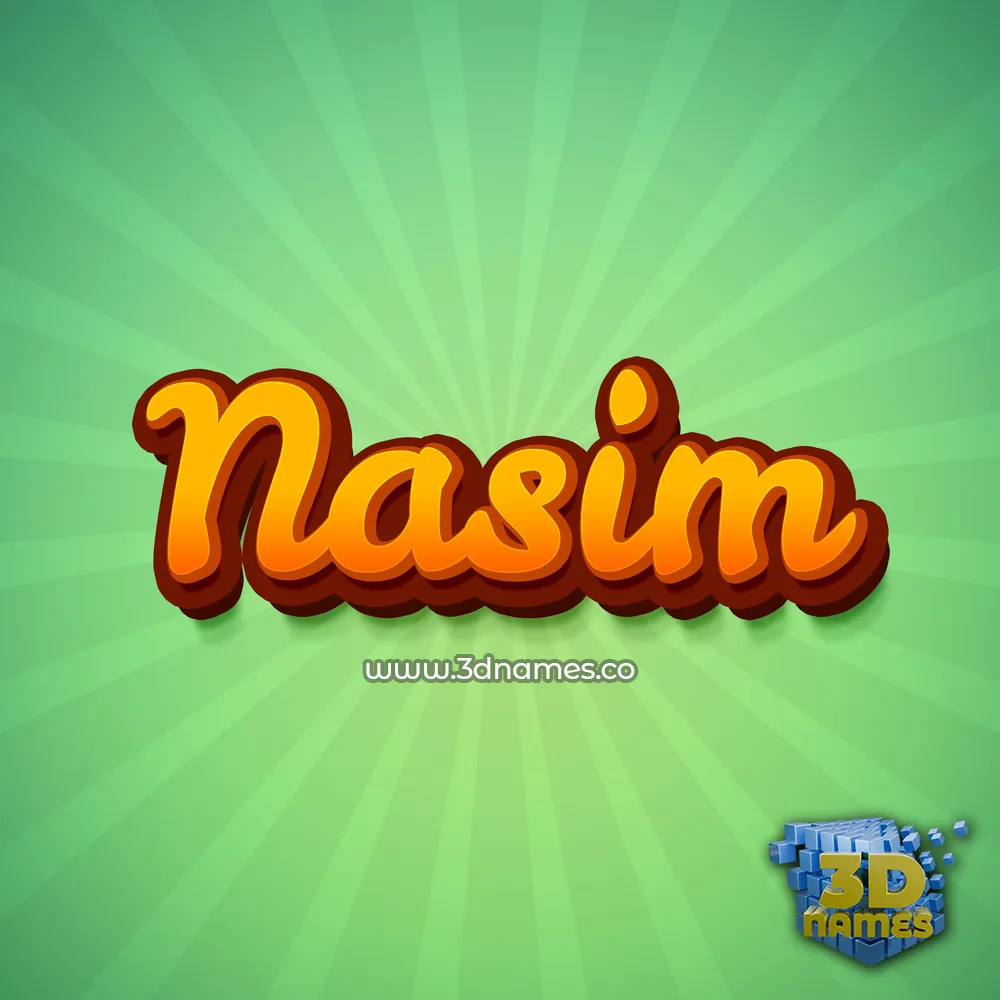 nasim in Green Rays style - 3D name wallpaper