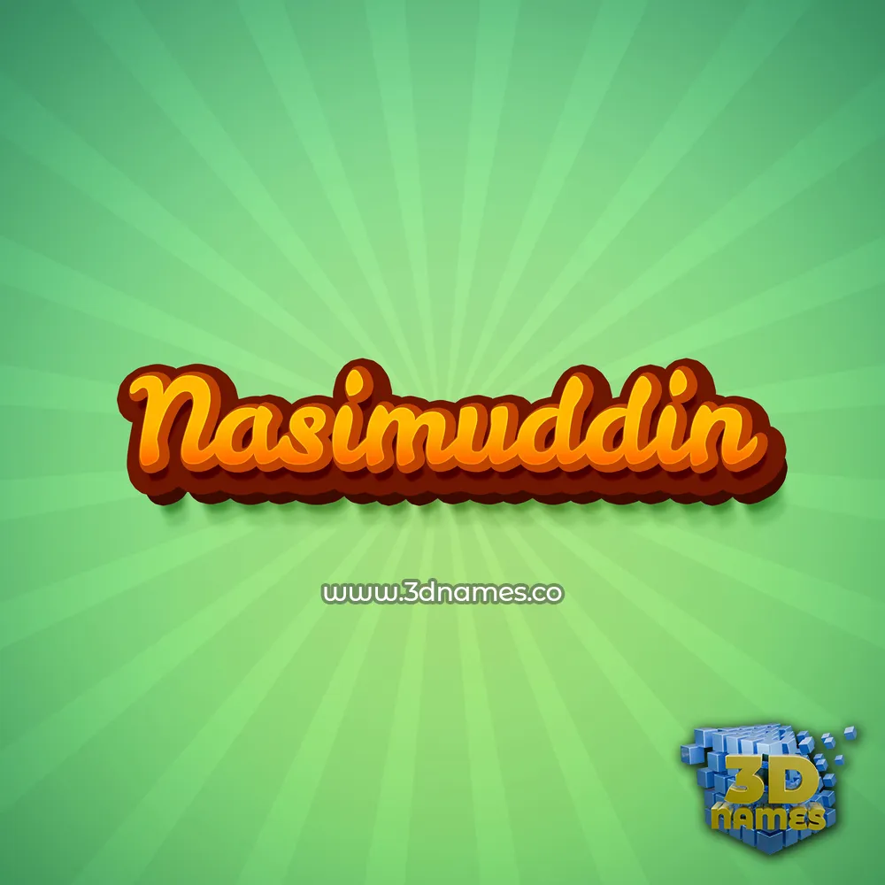 nasimuddin in Green Rays style - 3D name wallpaper