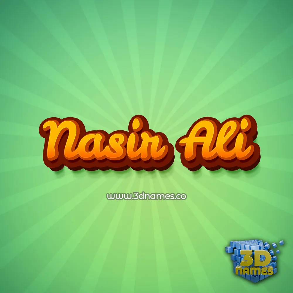 nasir ali in Green Rays style - 3D name wallpaper