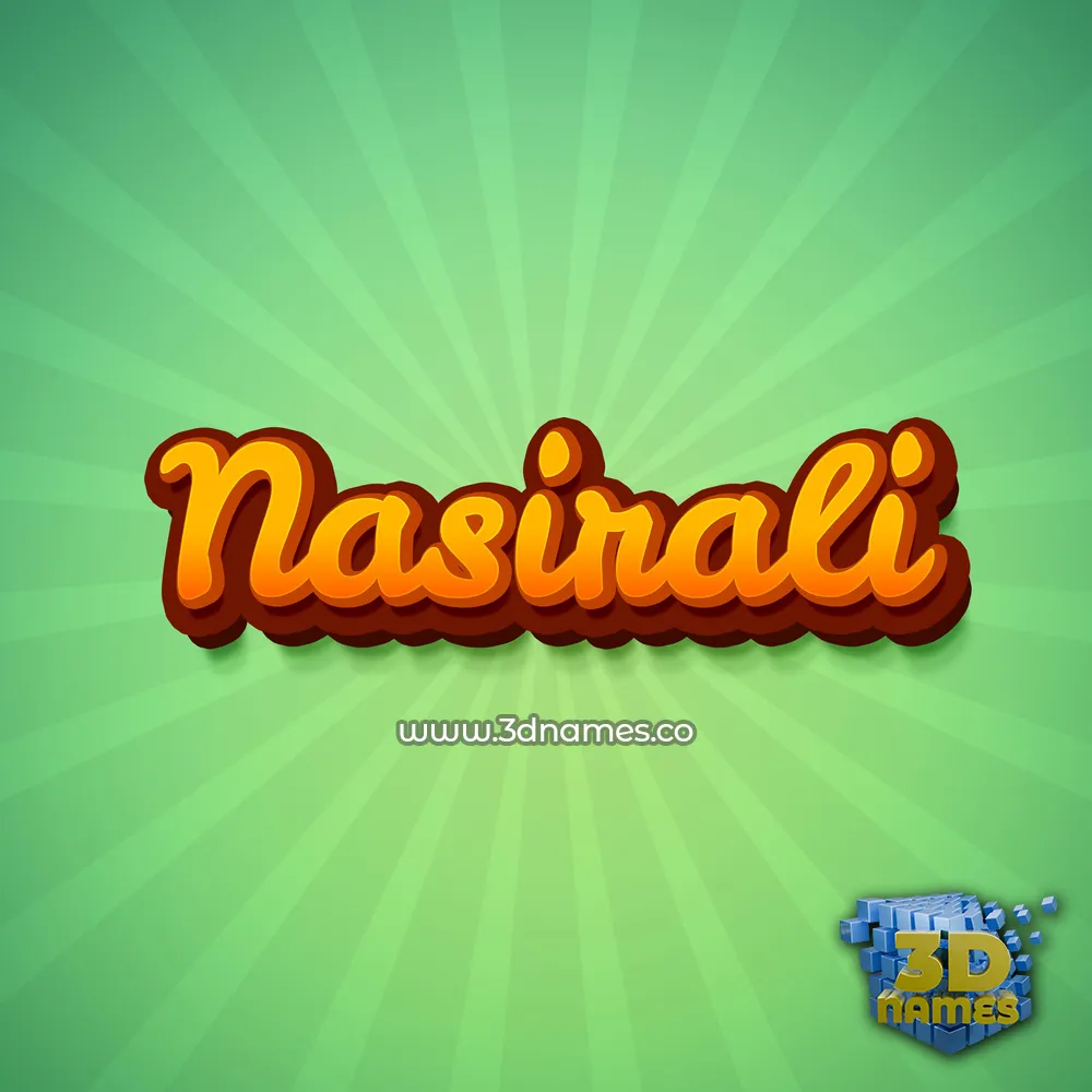 nasirali in Green Rays style - 3D name wallpaper