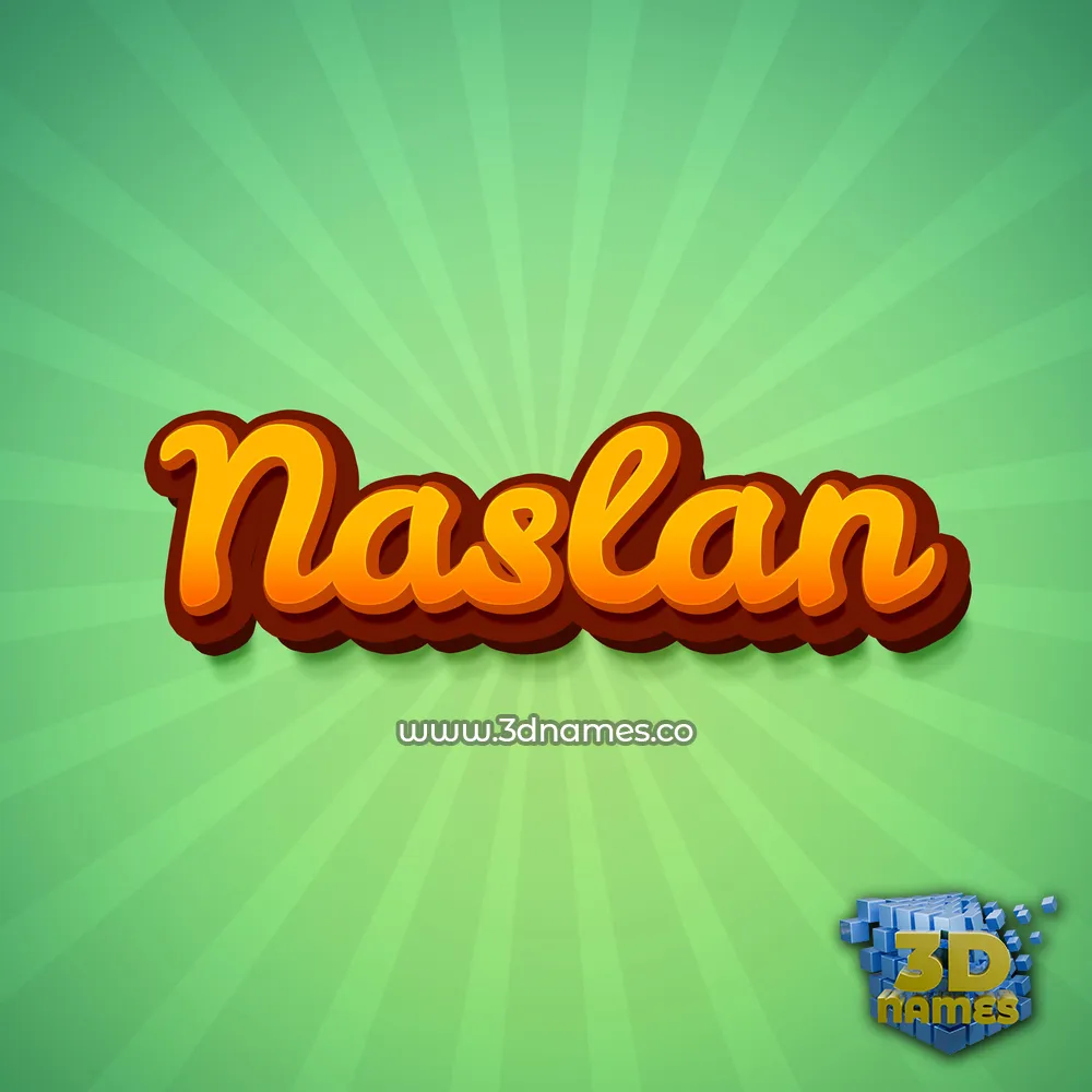 naslan in Green Rays style - 3D name wallpaper