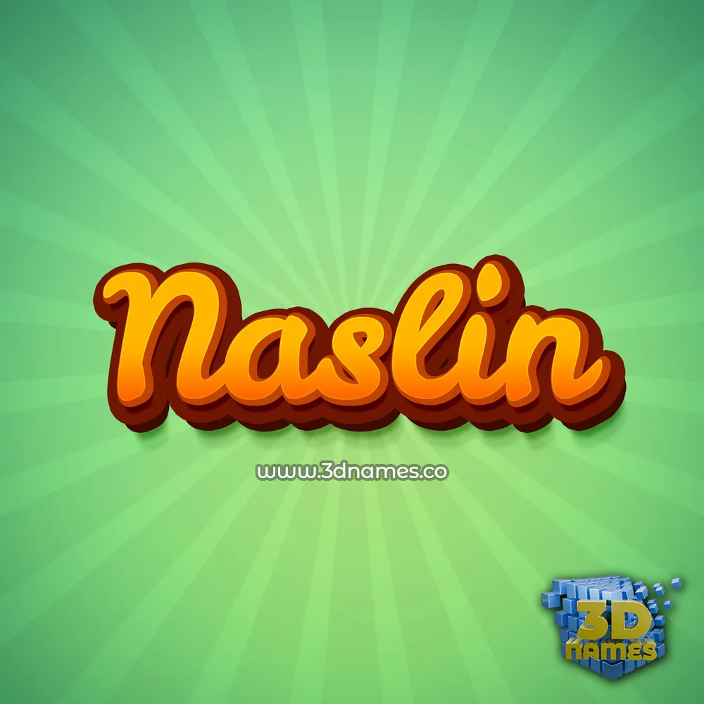naslin in Green Rays style - 3D name wallpaper