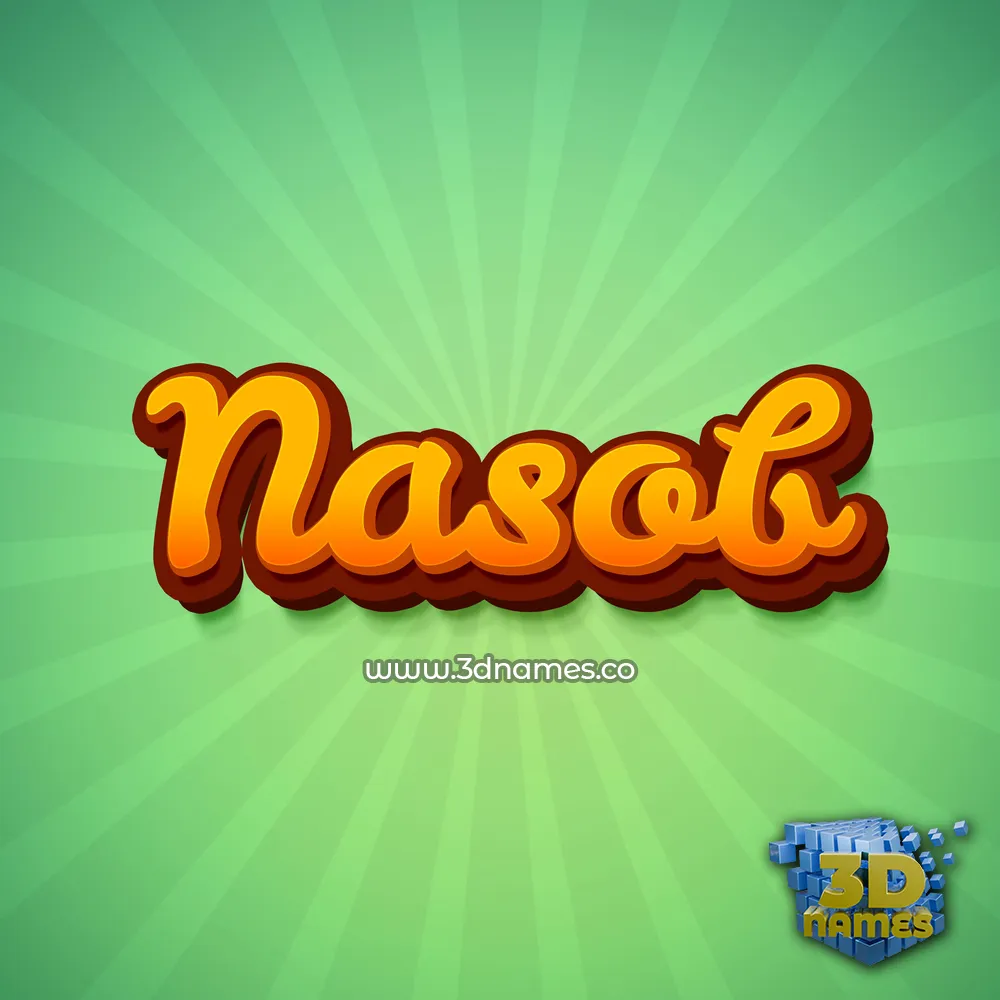 nasob in Green Rays style - 3D name wallpaper