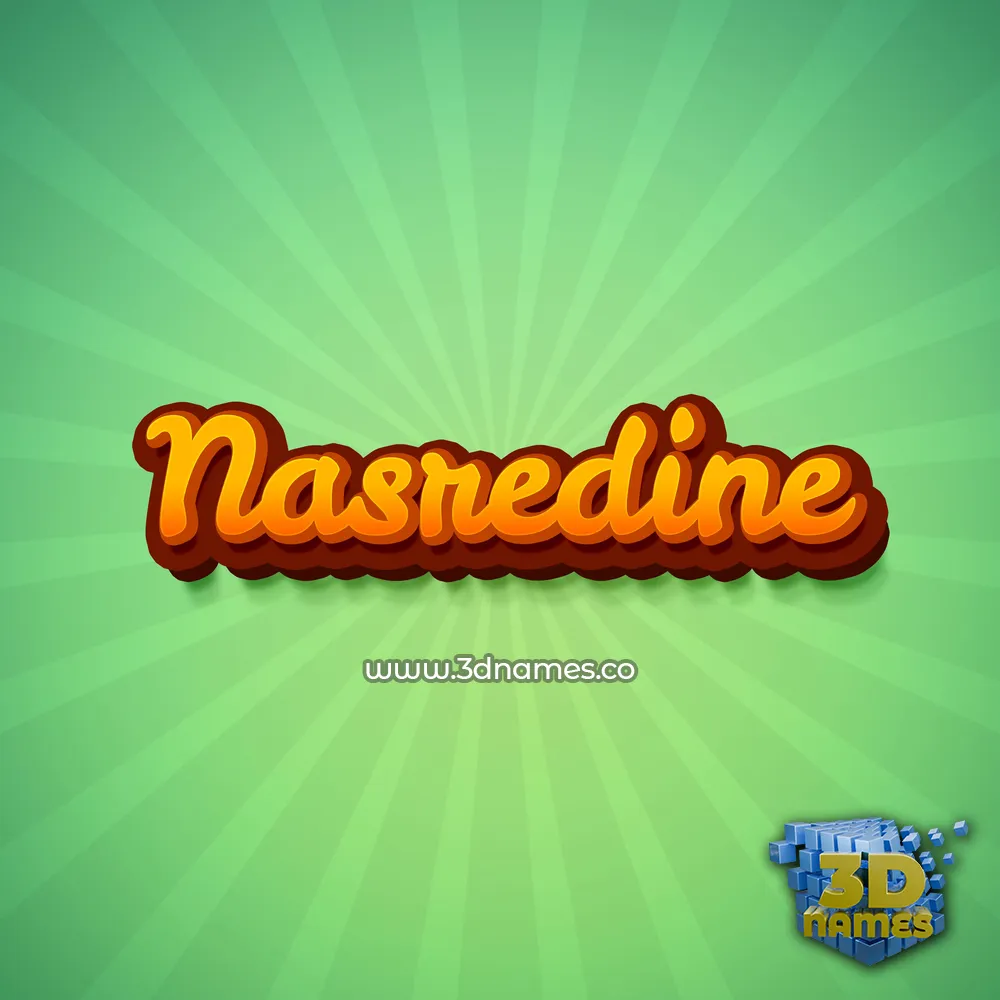 nasredine in Green Rays style - 3D name wallpaper