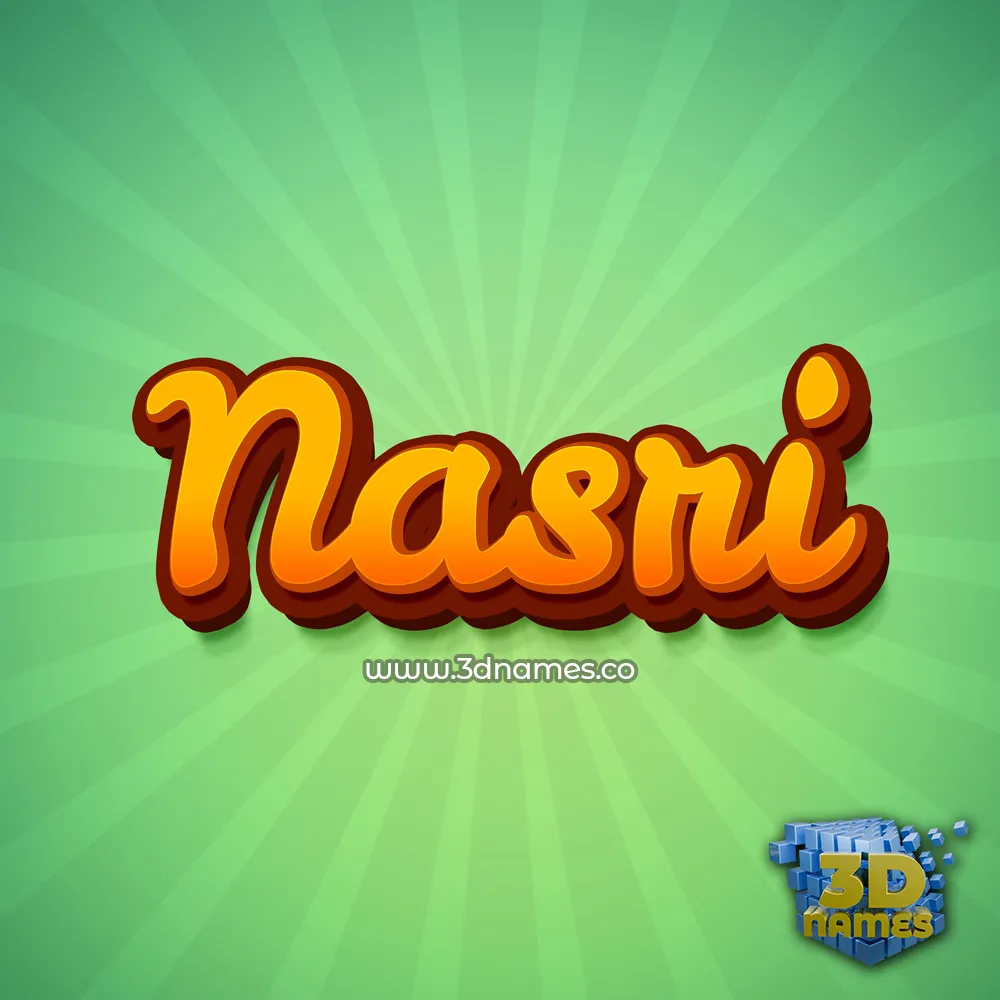 nasri in Green Rays style - 3D name wallpaper