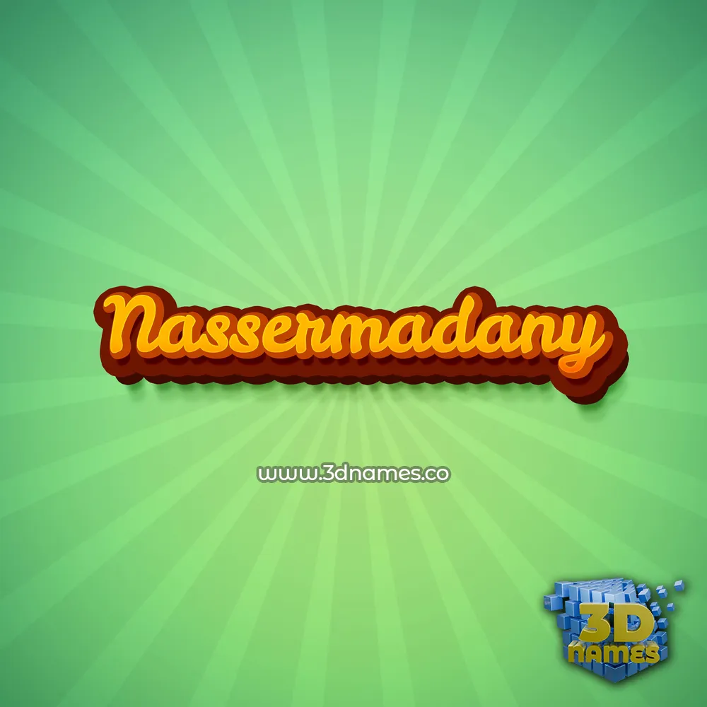 nassermadany in Green Rays style - 3D name wallpaper