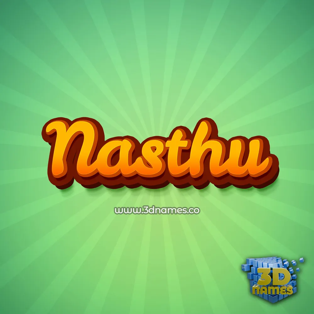 nasthu in Green Rays style - 3D name wallpaper