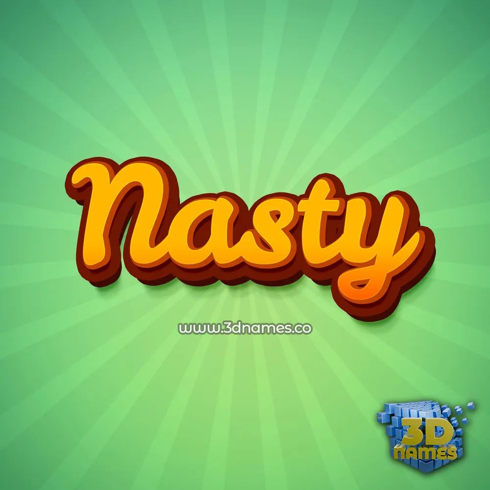 nasty in Green Rays style - 3D name wallpaper
