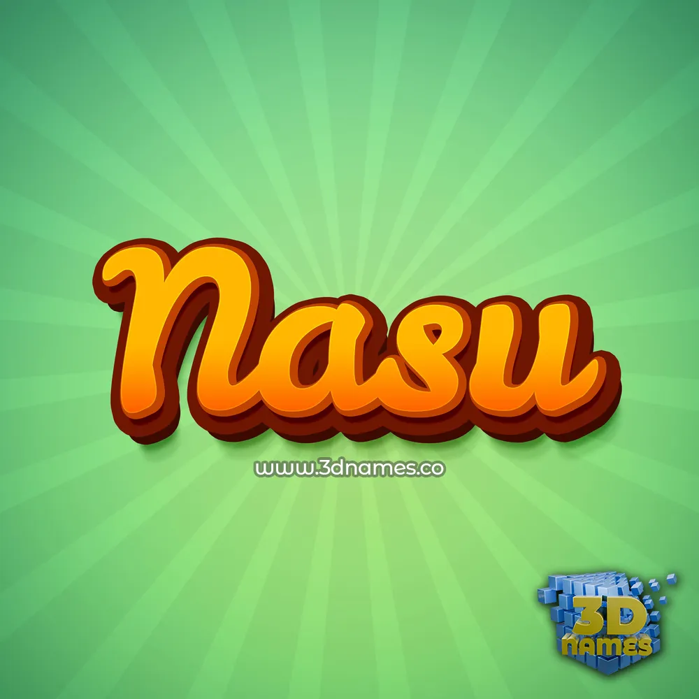 nasu in Green Rays style - 3D name wallpaper