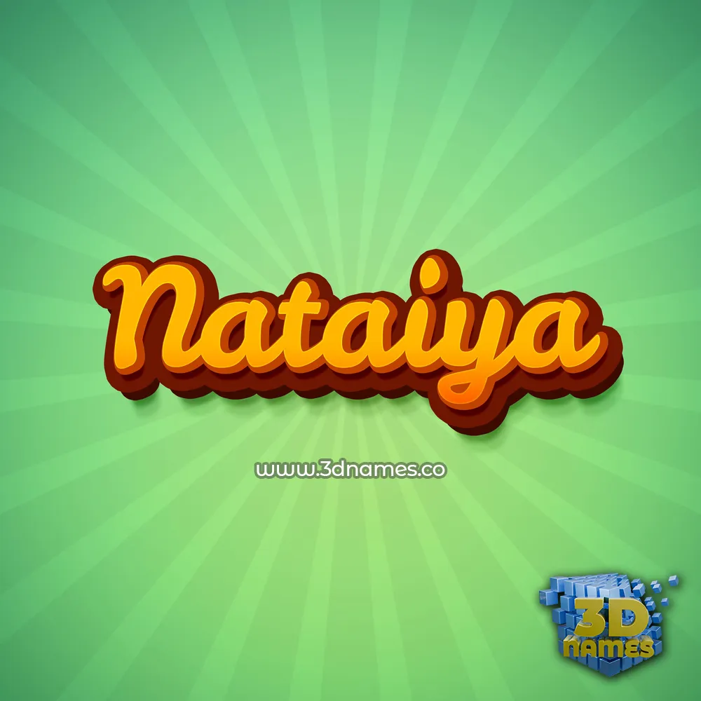 nataiya in Green Rays style - 3D name wallpaper