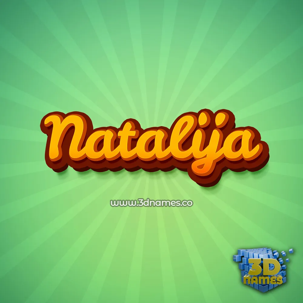 natalija in Green Rays style - 3D name wallpaper