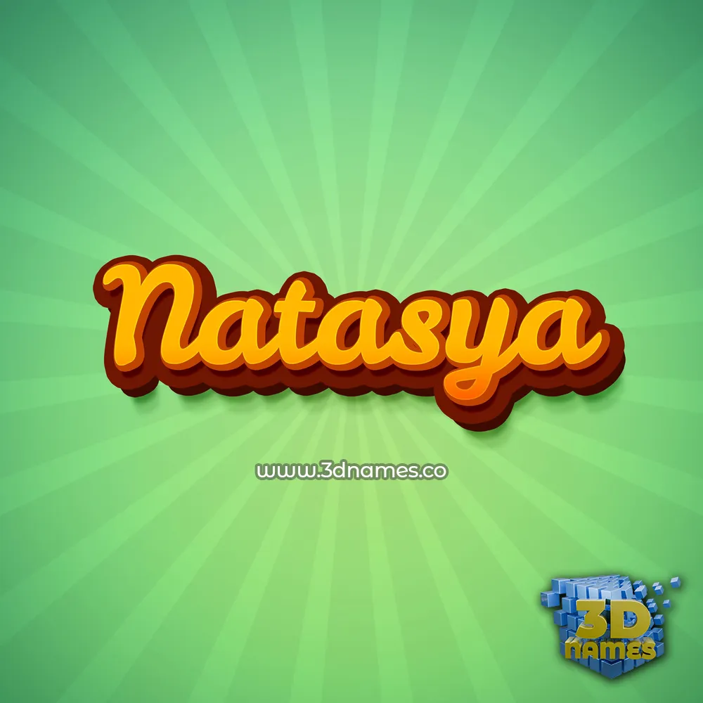natasya in Green Rays style - 3D name wallpaper