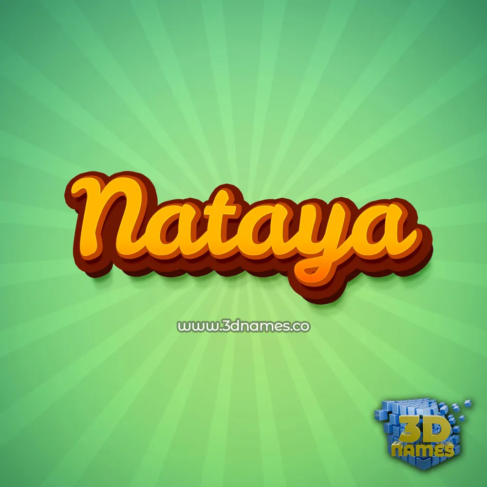nataya in Green Rays style - 3D name wallpaper