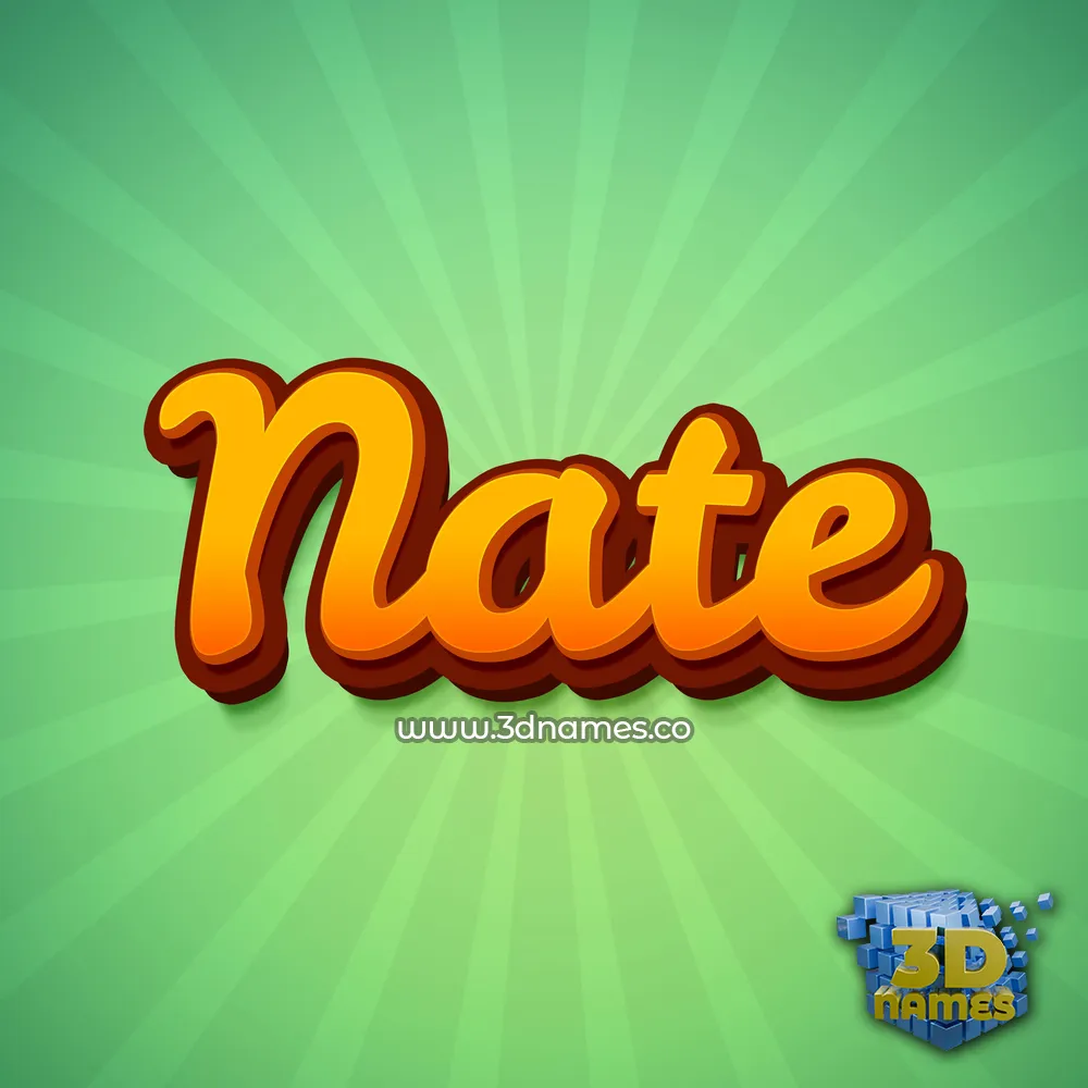 nate in Green Rays style - 3D name wallpaper