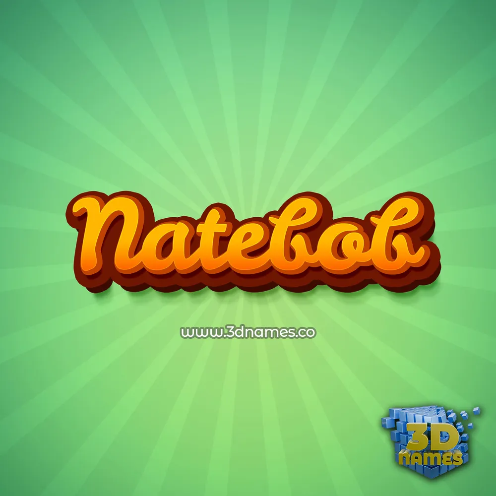 natebob in Green Rays style - 3D name wallpaper