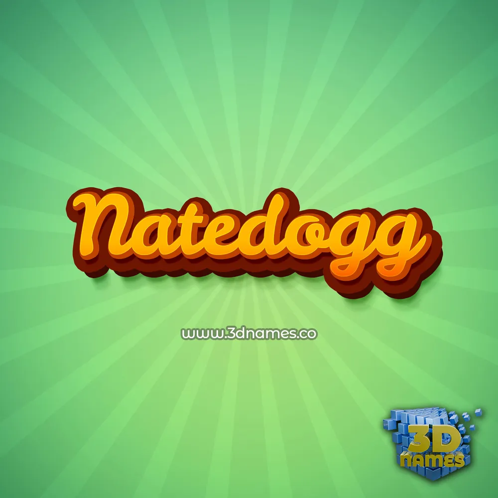 natedogg in Green Rays style - 3D name wallpaper