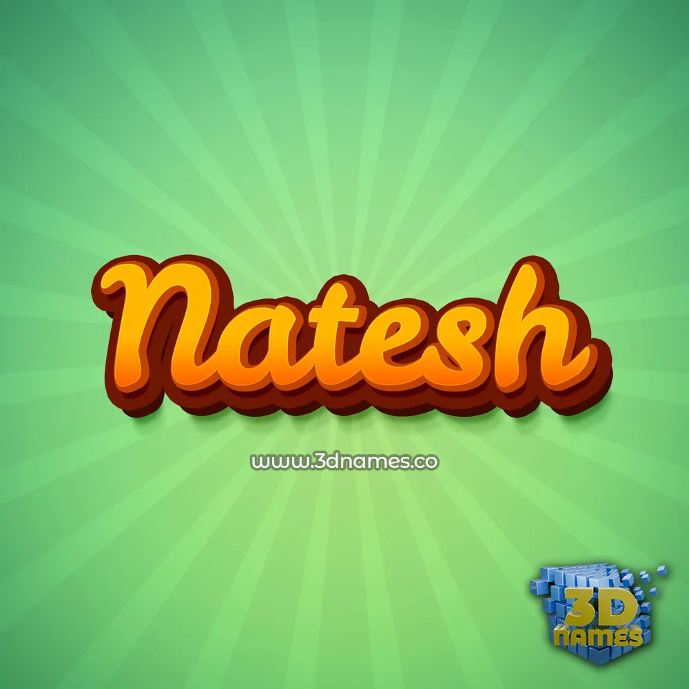 natesh in Green Rays style - 3D name wallpaper