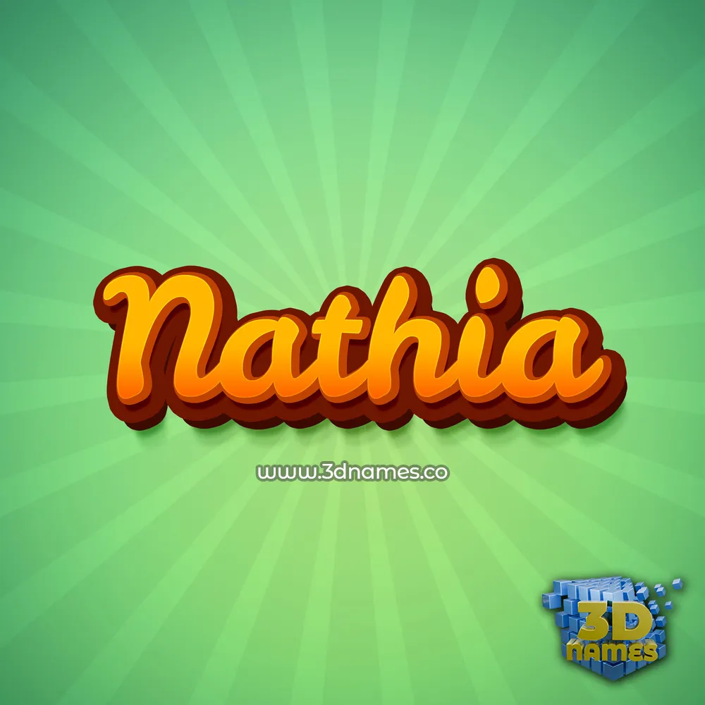 nathia in Green Rays style - 3D name wallpaper