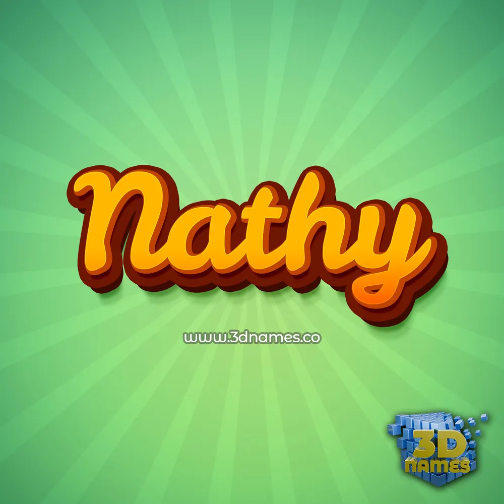 nathy in Green Rays style - 3D name wallpaper