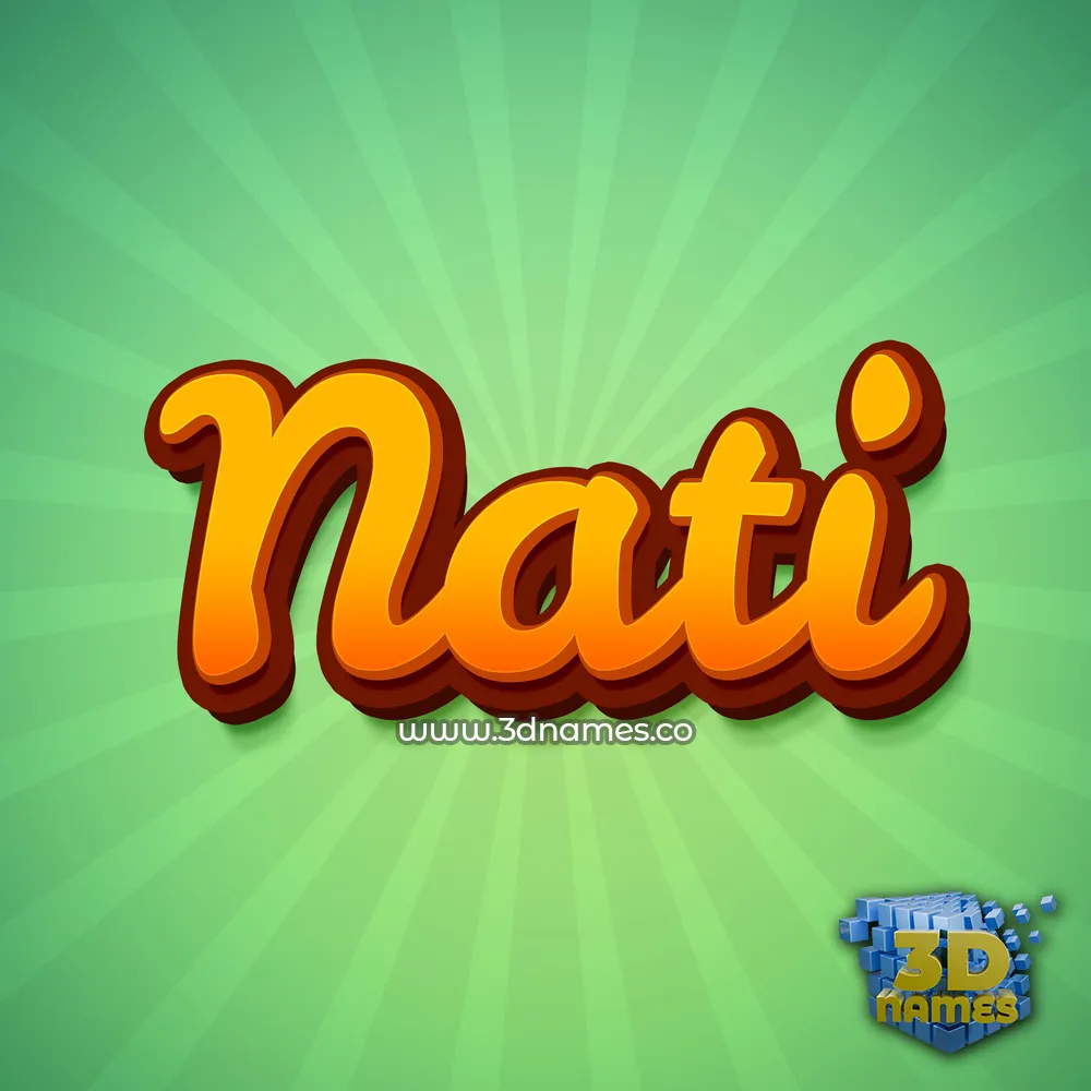nati in Green Rays style - 3D name wallpaper