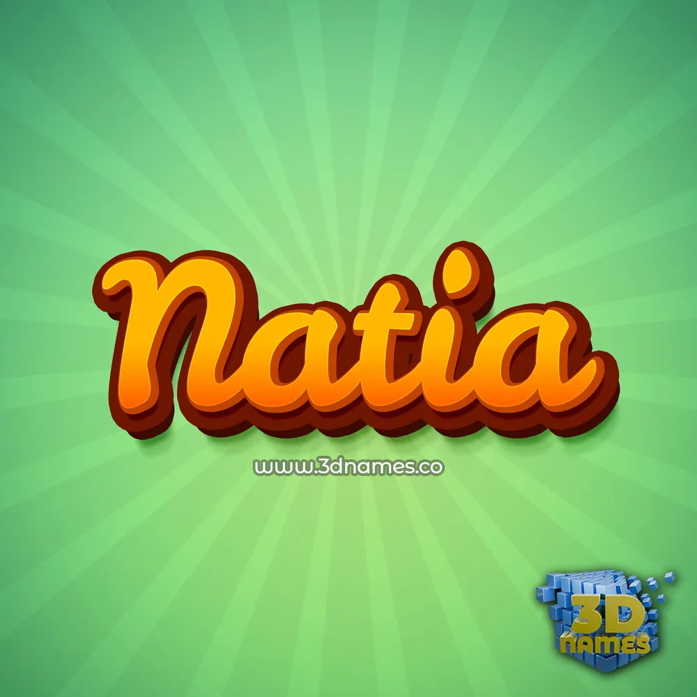 natia in Green Rays style - 3D name wallpaper
