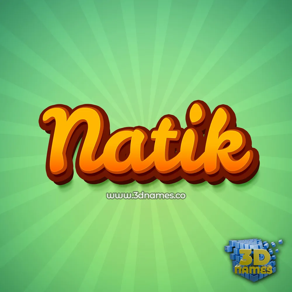 natik in Green Rays style - 3D name wallpaper
