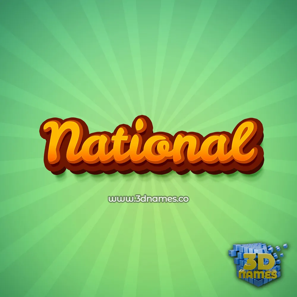 national in Green Rays style - 3D name wallpaper