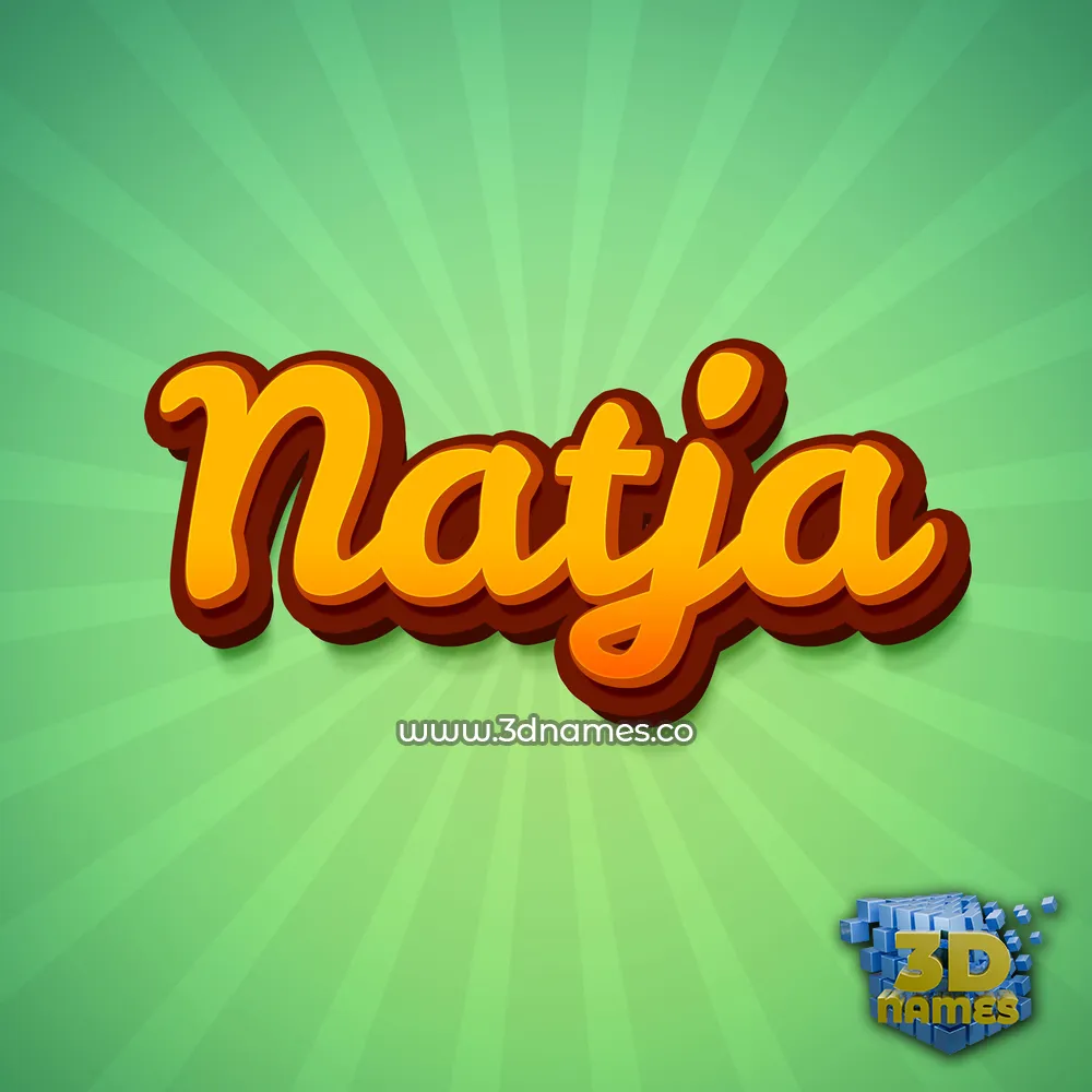 natja in Green Rays style - 3D name wallpaper