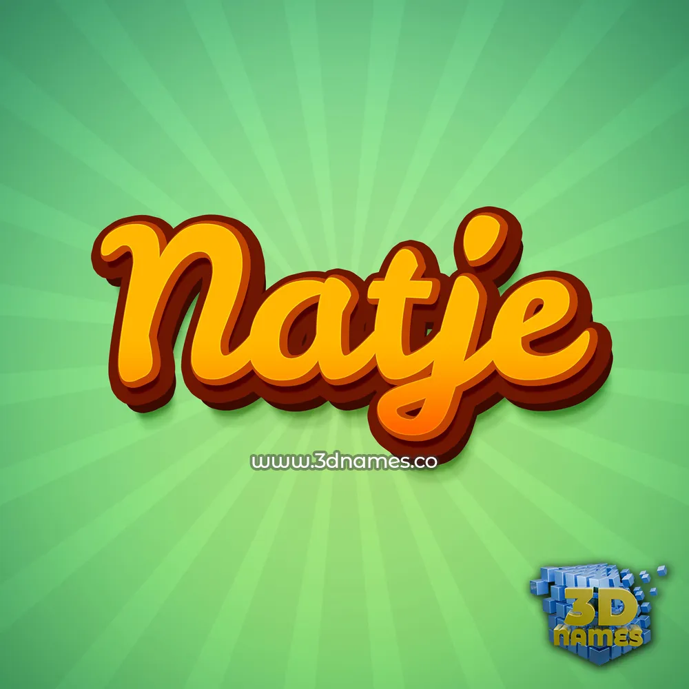 natje in Green Rays style - 3D name wallpaper