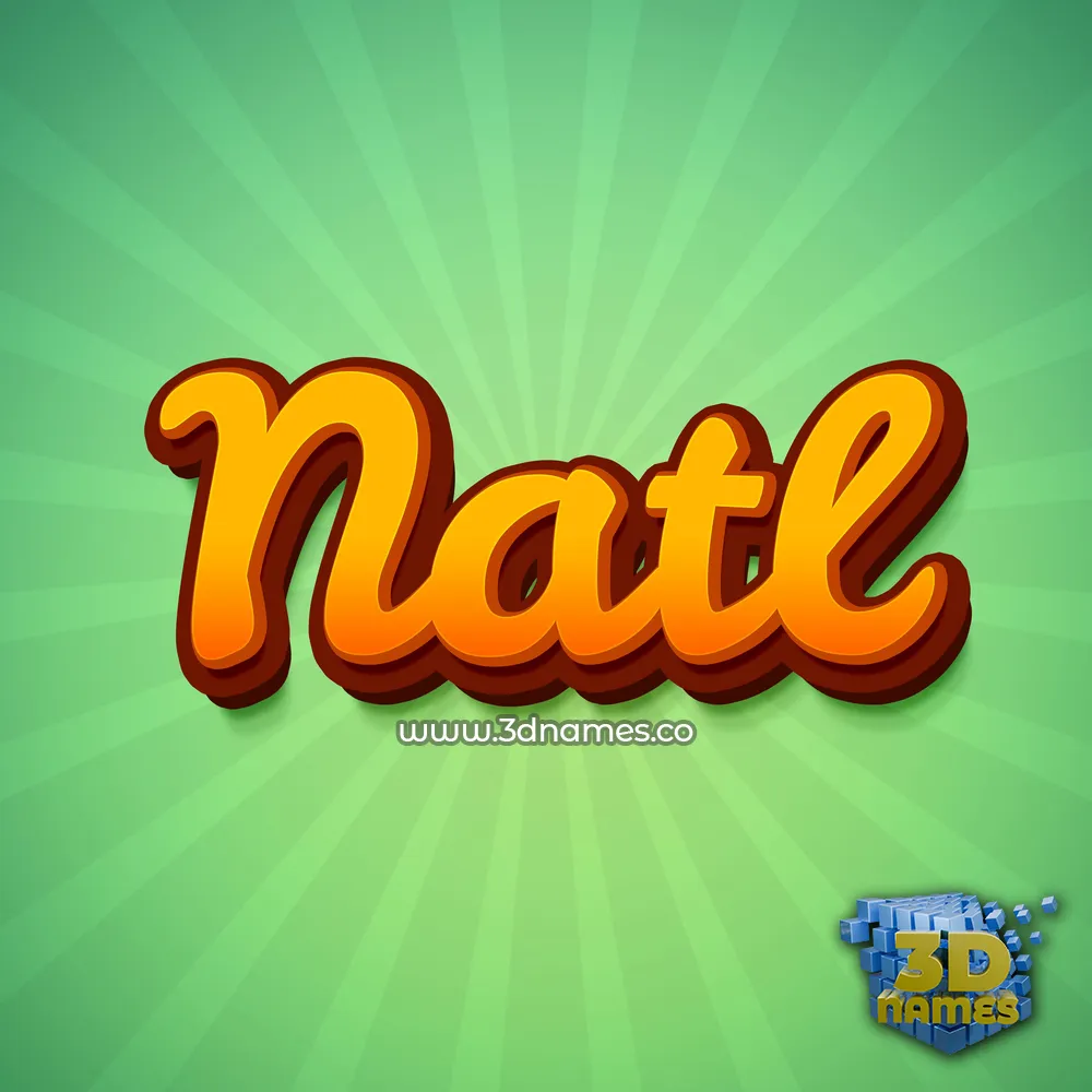 natl in Green Rays style - 3D name wallpaper