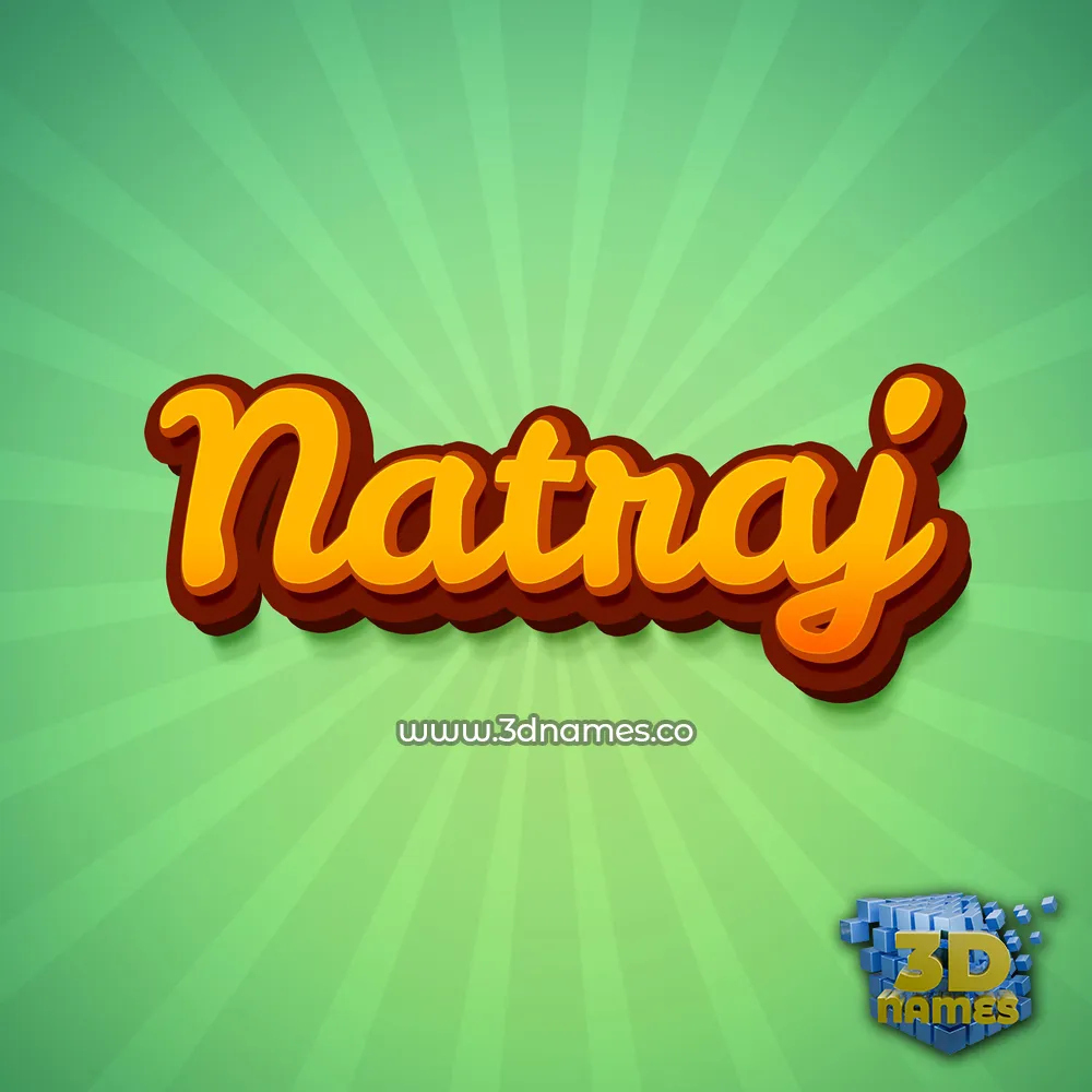 natraj in Green Rays style - 3D name wallpaper