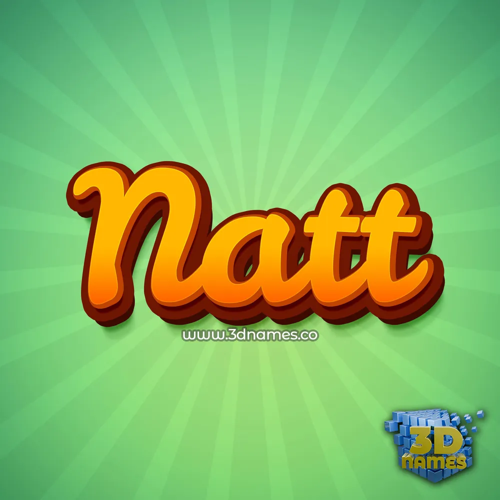 natt in Green Rays style - 3D name wallpaper