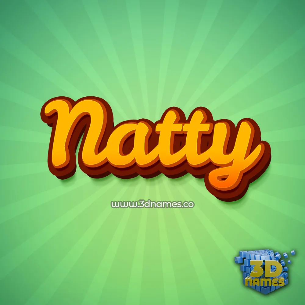 natty in Green Rays style - 3D name wallpaper