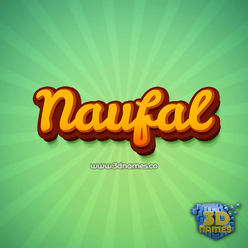 naufal in Green Rays style - 3D name wallpaper