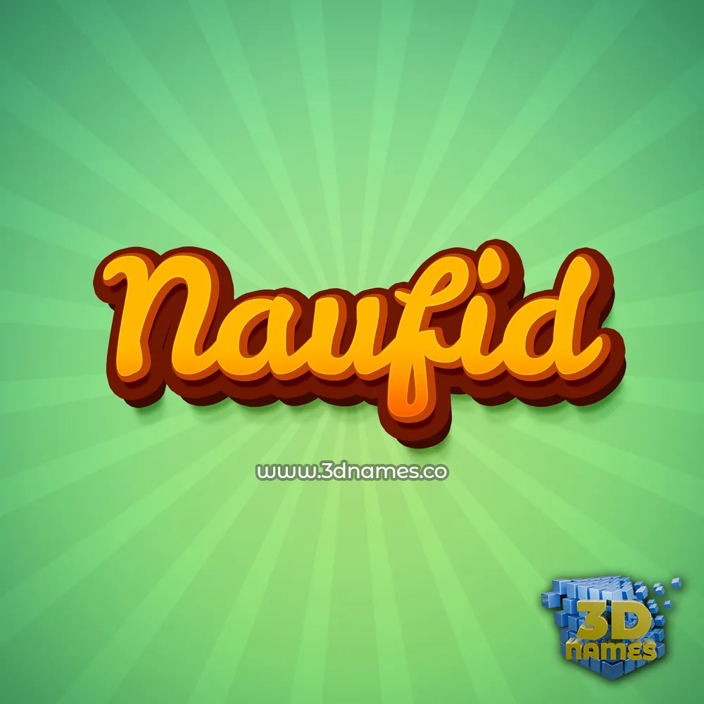 naufid in Green Rays style - 3D name wallpaper