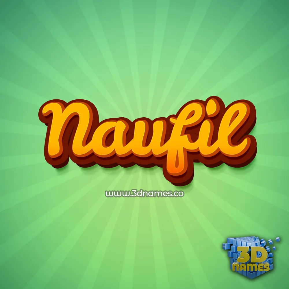 naufil in Green Rays style - 3D name wallpaper