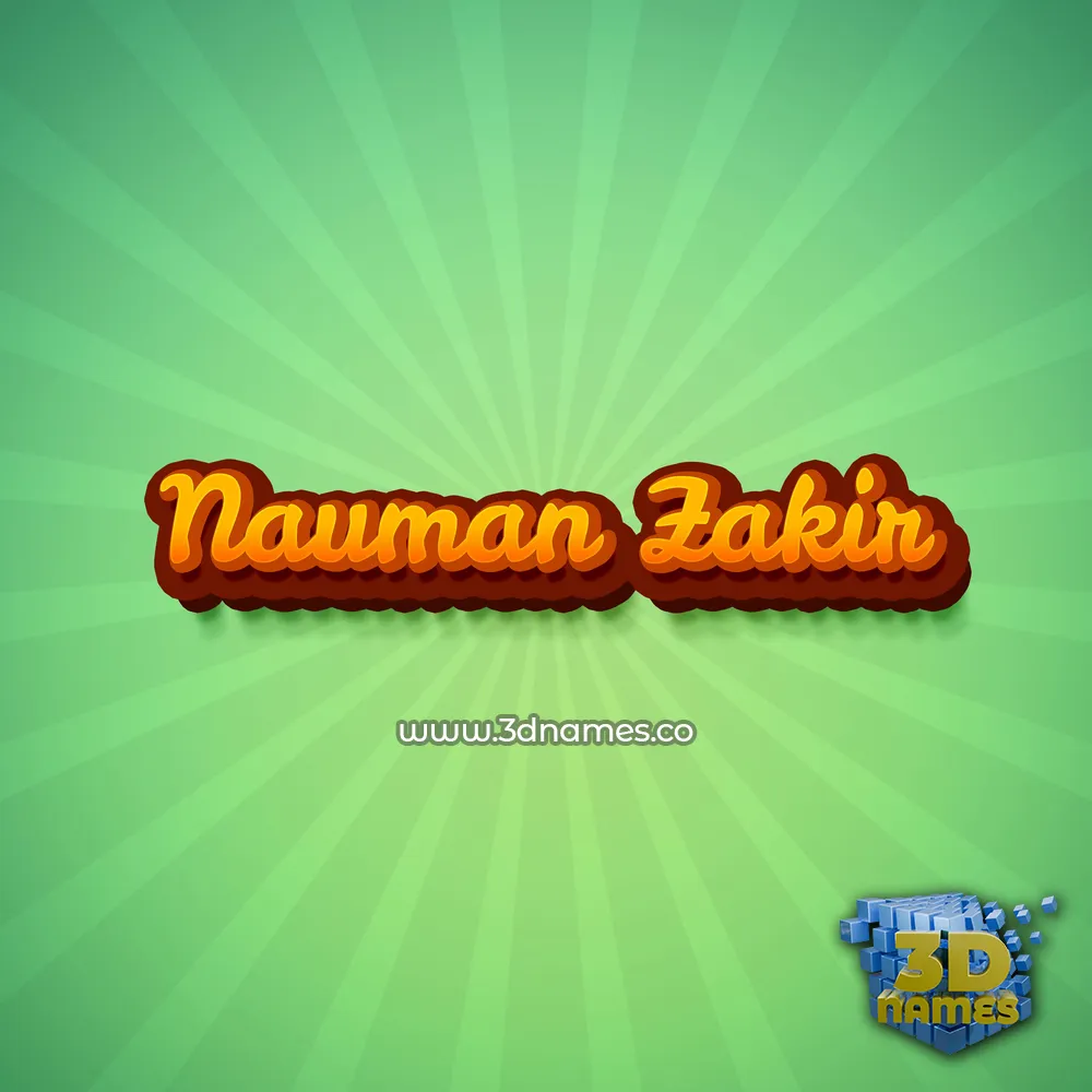 nauman zakir in Green Rays style - 3D name wallpaper