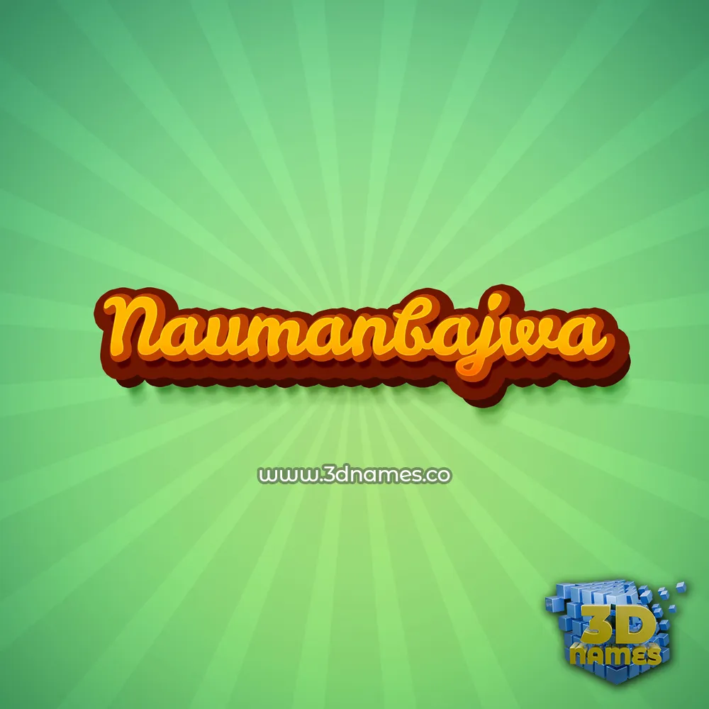naumanbajwa in Green Rays style - 3D name wallpaper