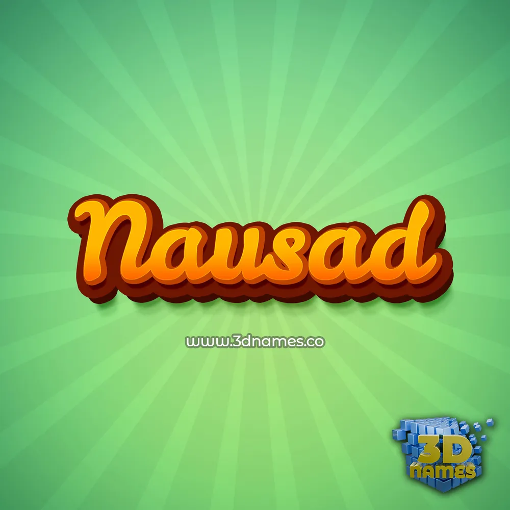 nausad in Green Rays style - 3D name wallpaper