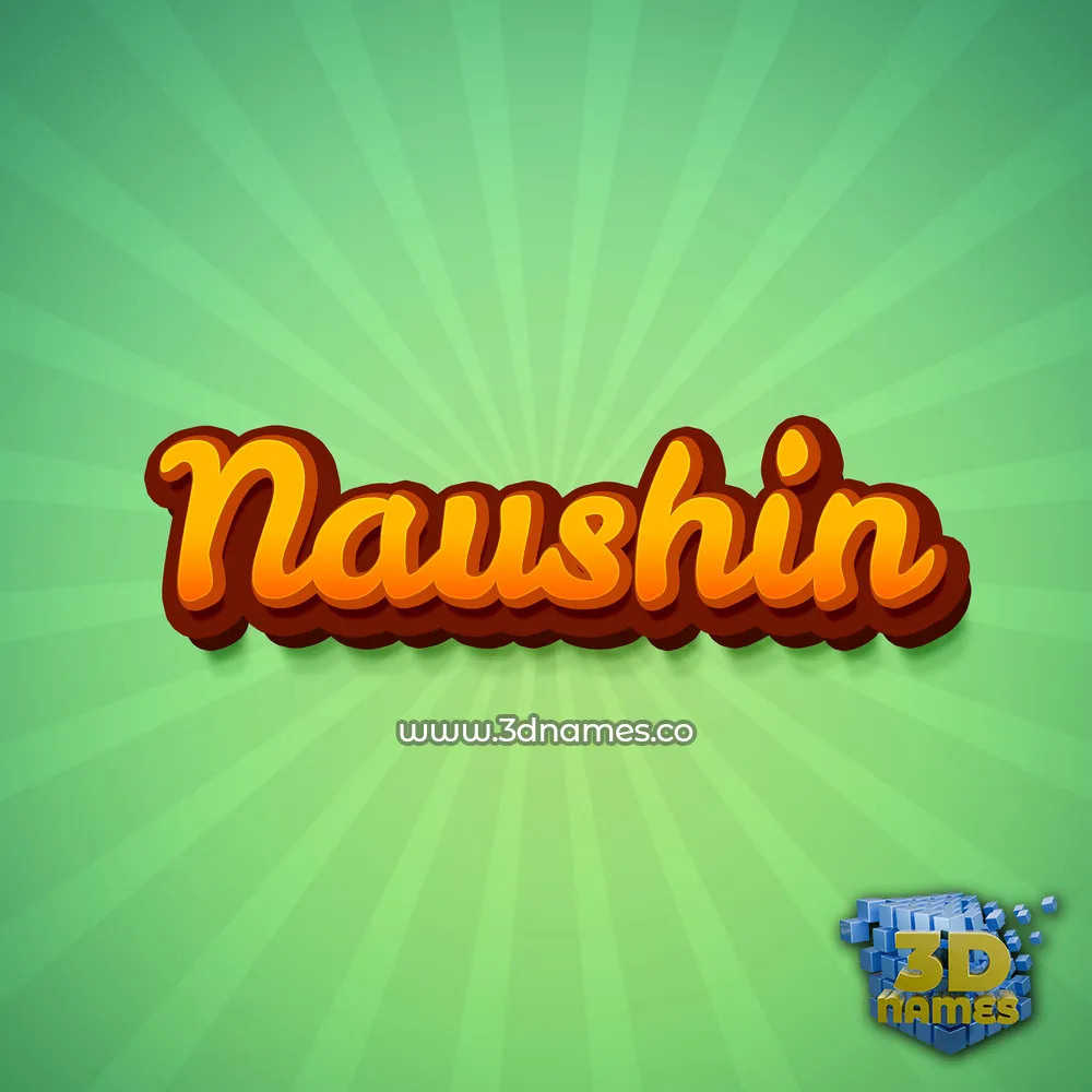 naushin in Green Rays style - 3D name wallpaper