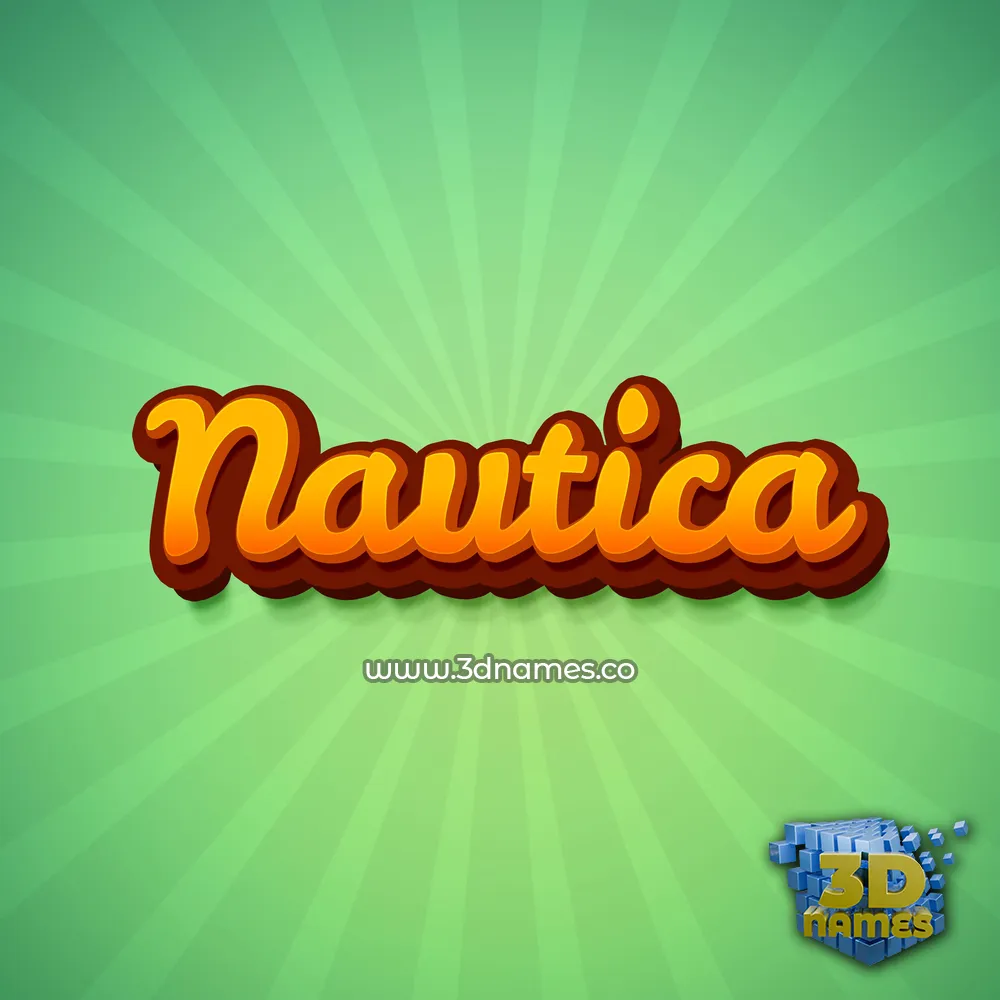 nautica in Green Rays style - 3D name wallpaper